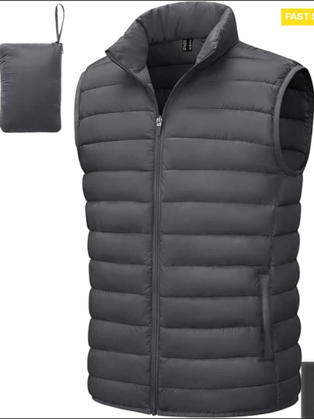 Lightweight Packable Puffer Vest Water Resistant Sleeveless Jacket Modern Style